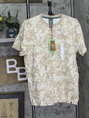 White Houston X Tgt Short Sleeve Leaf Print T Shirt 90147058 Tan M Sz M